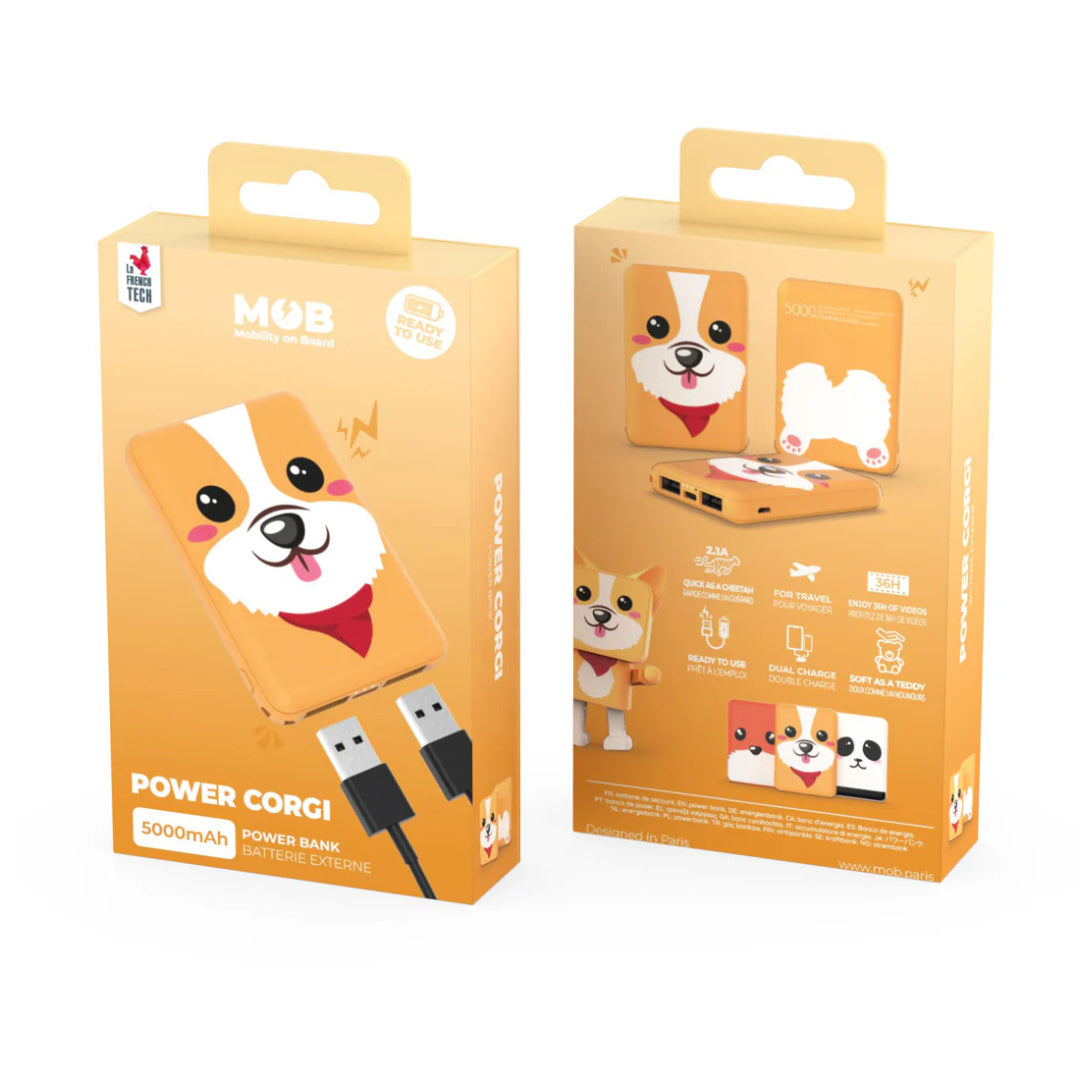Powerbank piesek corgi Yamann 5000mAh z uroczym wzorem psa do ładowania urządzeń