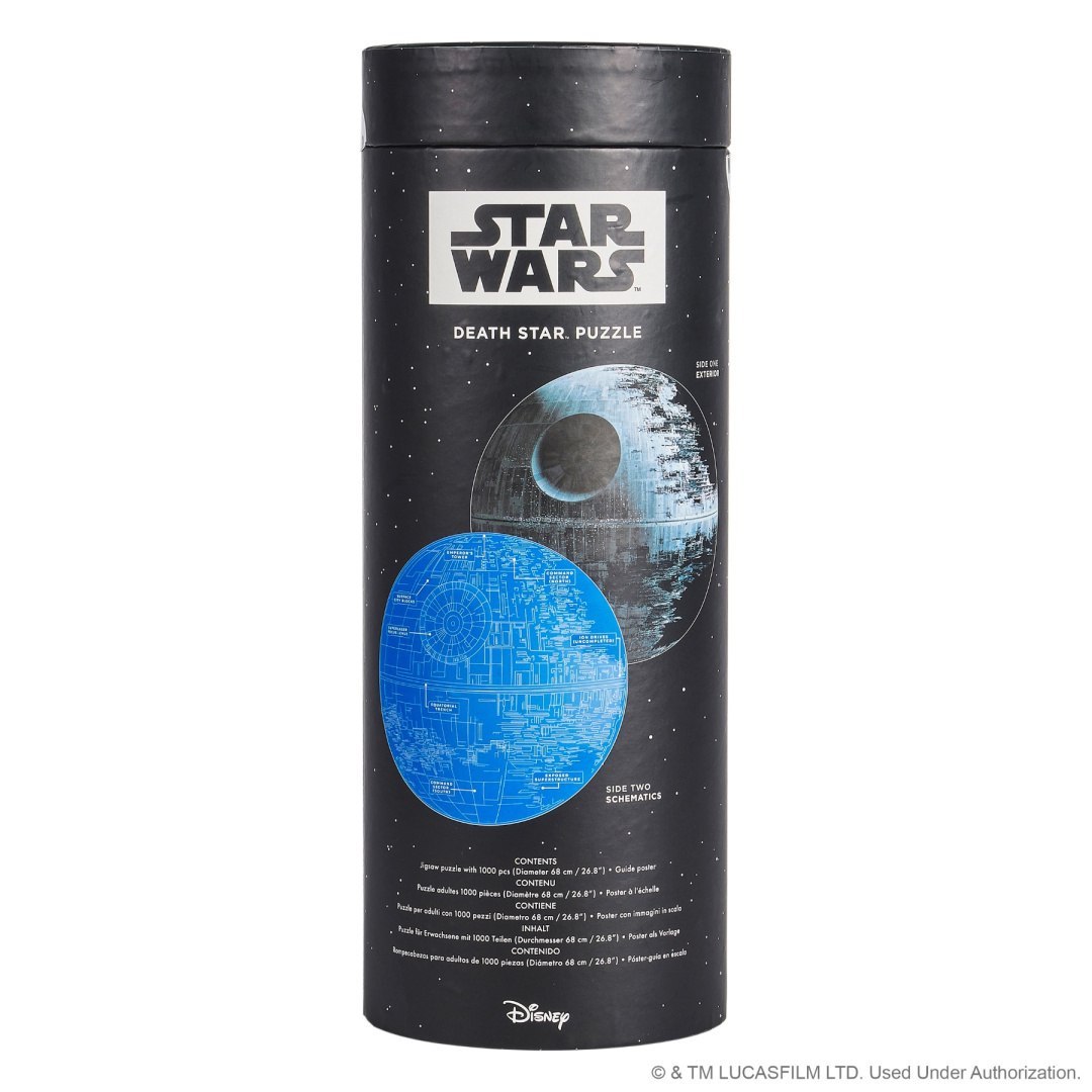 Puzzle Star Wars 1000 elementów Death Star w cylindrycznym opakowaniu marki Galison