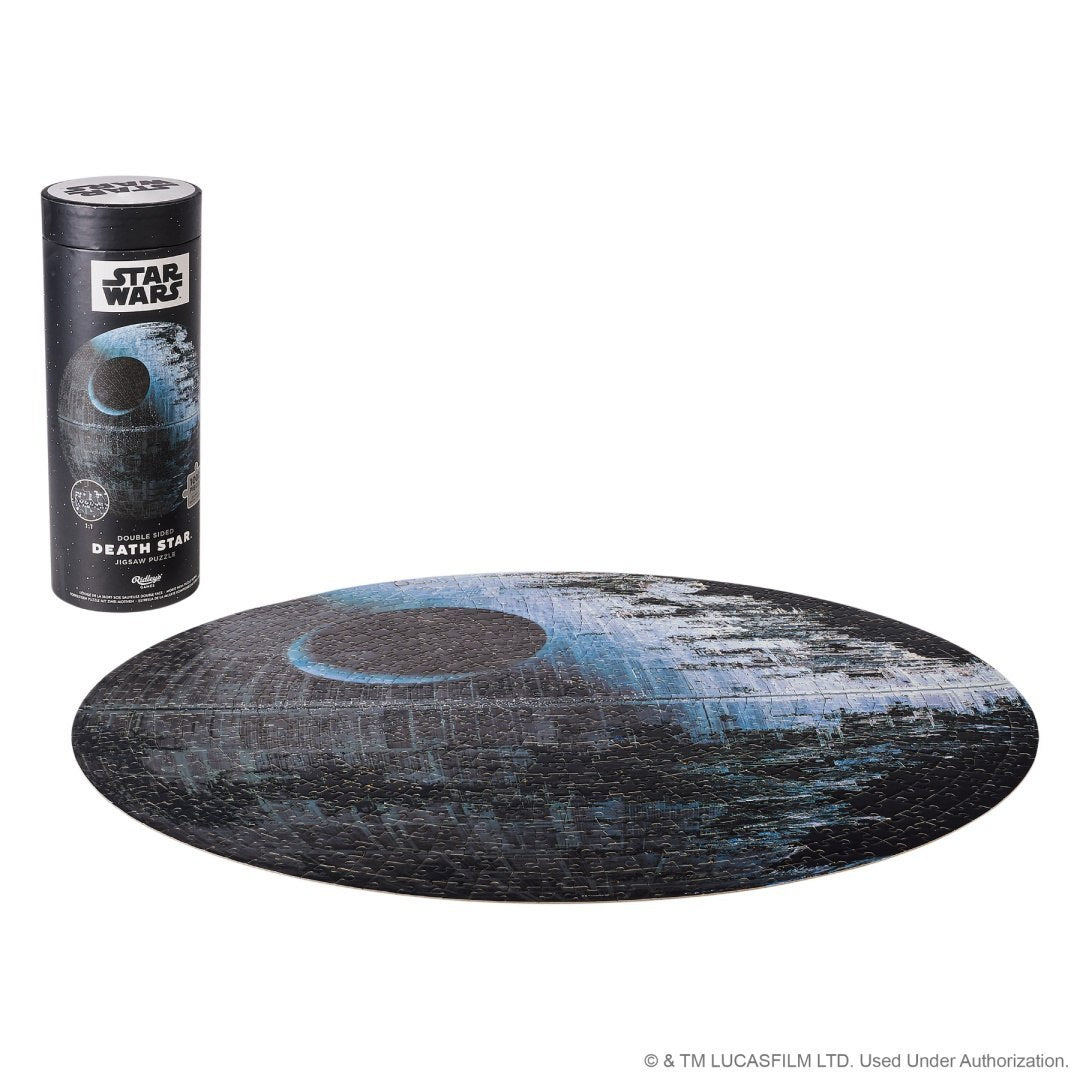 Puzzle Star Wars 1000 elementów przedstawiające Gwiazdę Śmierci w cylindrycznym opakowaniu