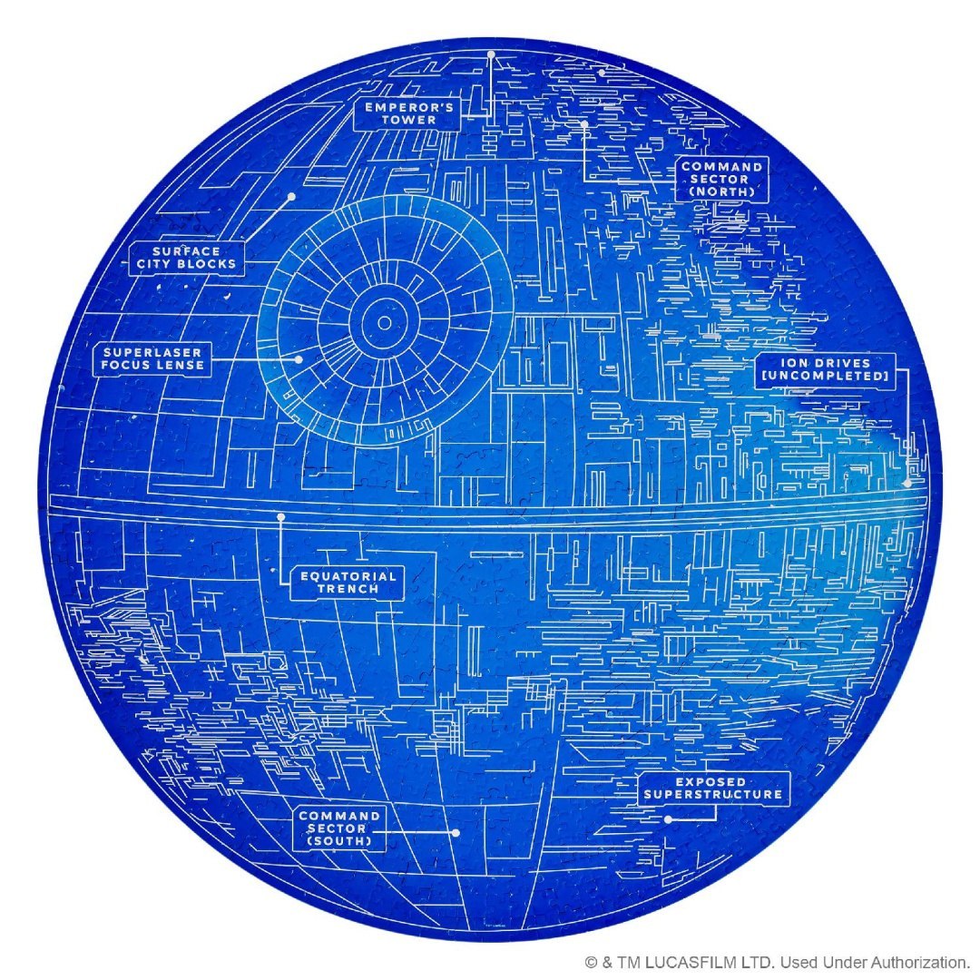 Puzzle Star Wars 1000 elementów z motywem planu Gwiazdy Śmierci od Galison