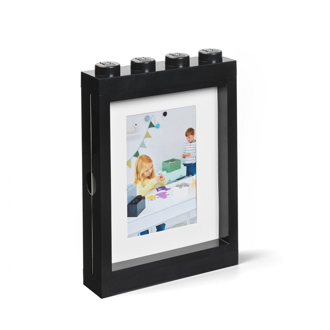 Czarna ramka LEGO na zdjęcia czarna w kształcie klocka z miejscem na fotografię