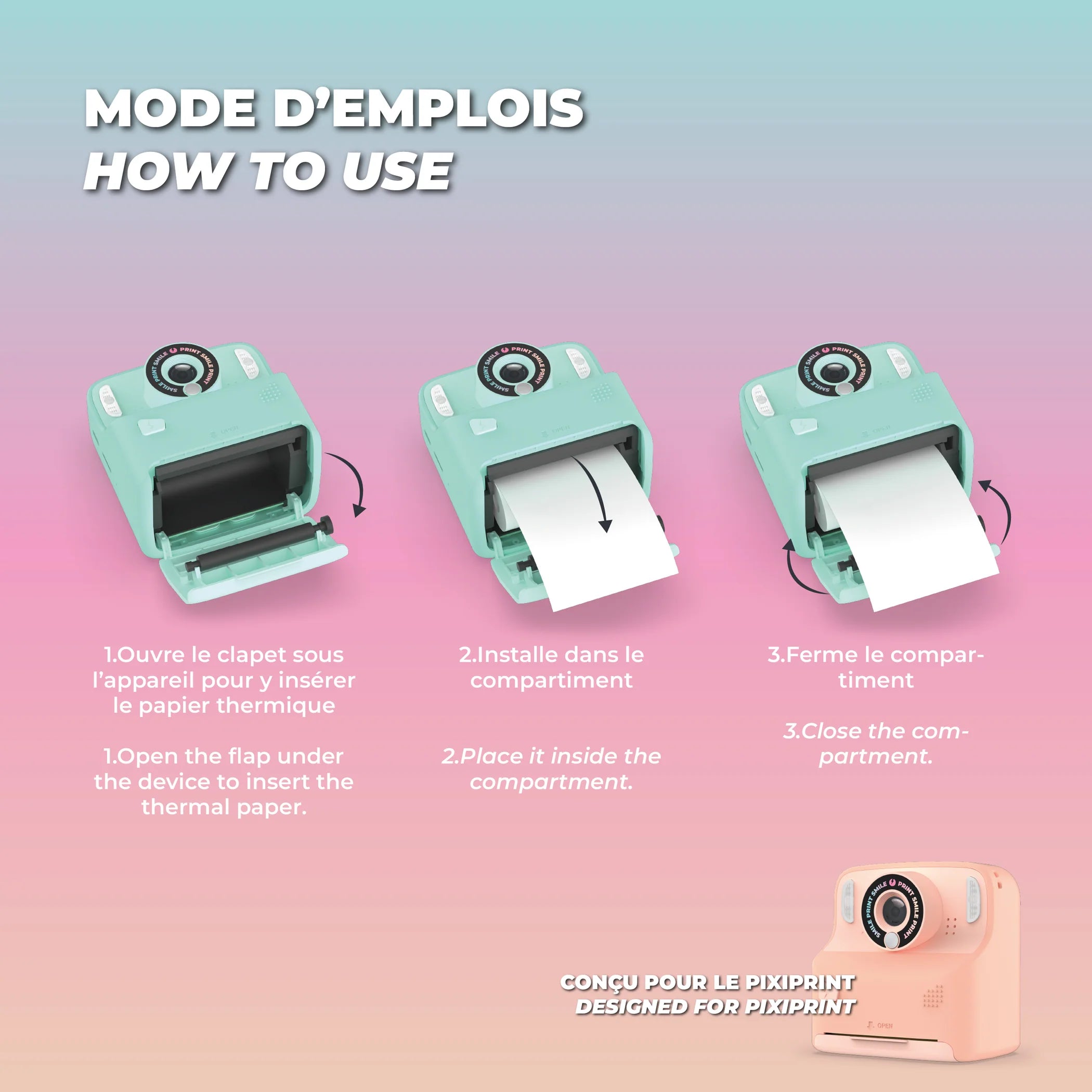 Set of 10 rolls of paper for the PixiPrint MOB camera