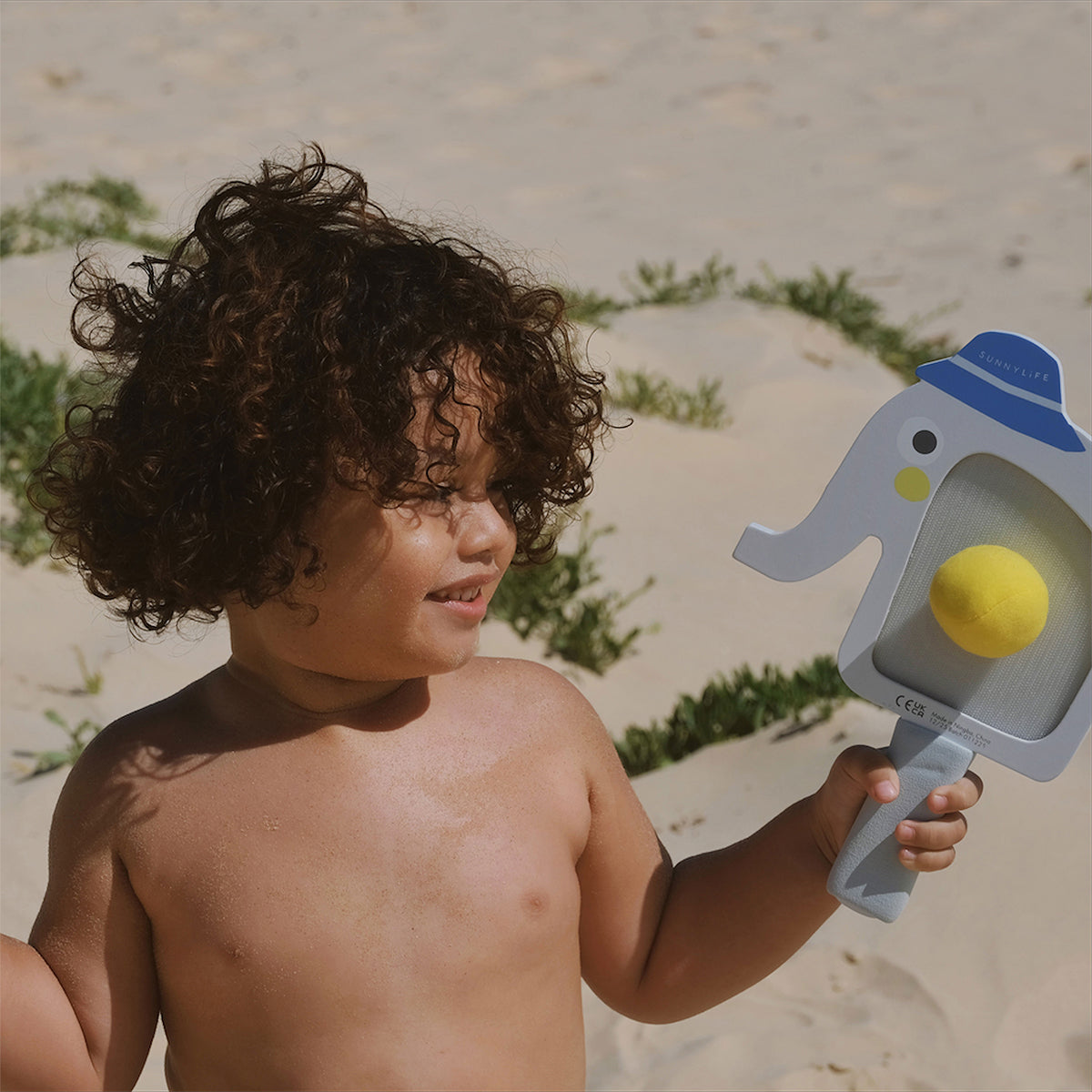 Children's beach paddles with Velcro – Eli the Elephant