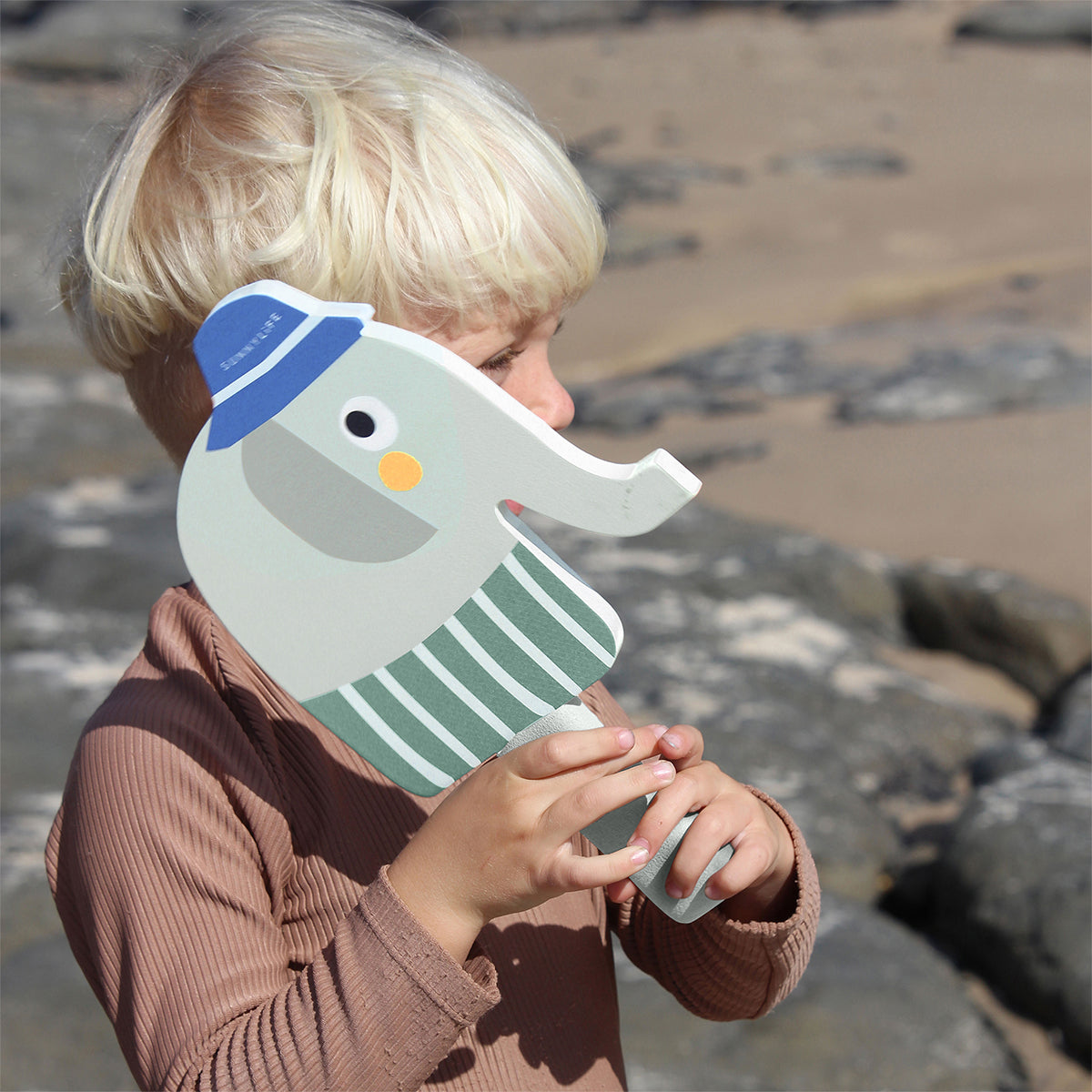 Children's beach paddles with Velcro – Eli the Elephant