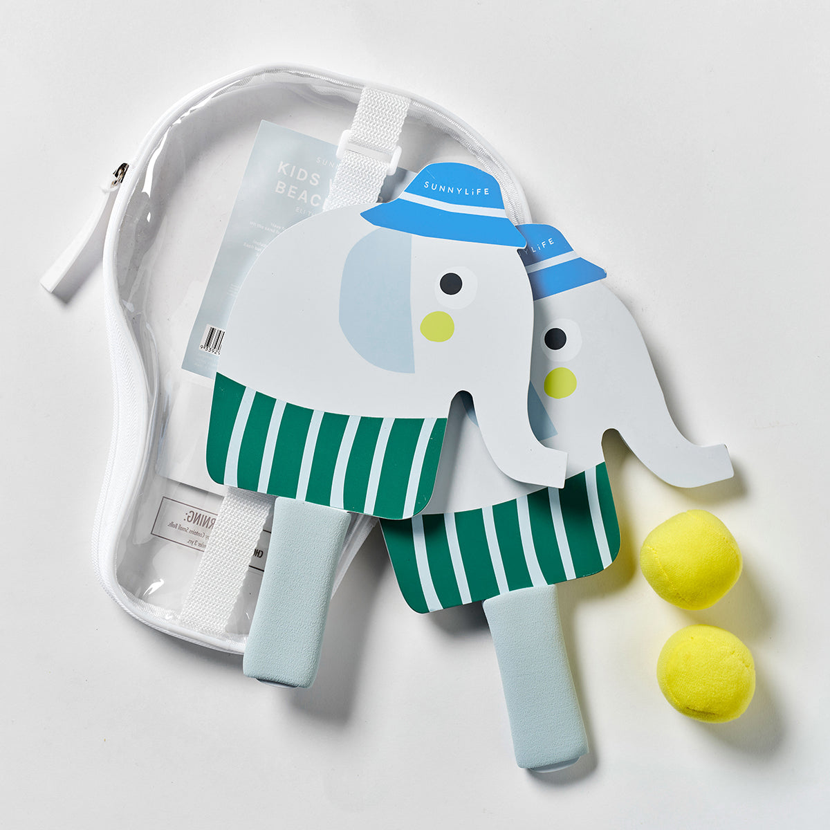 Children's beach paddles with Velcro – Eli the Elephant