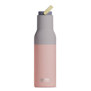 Butelka termiczna ze słomką Metro Asobu – pastel peach 600 ml