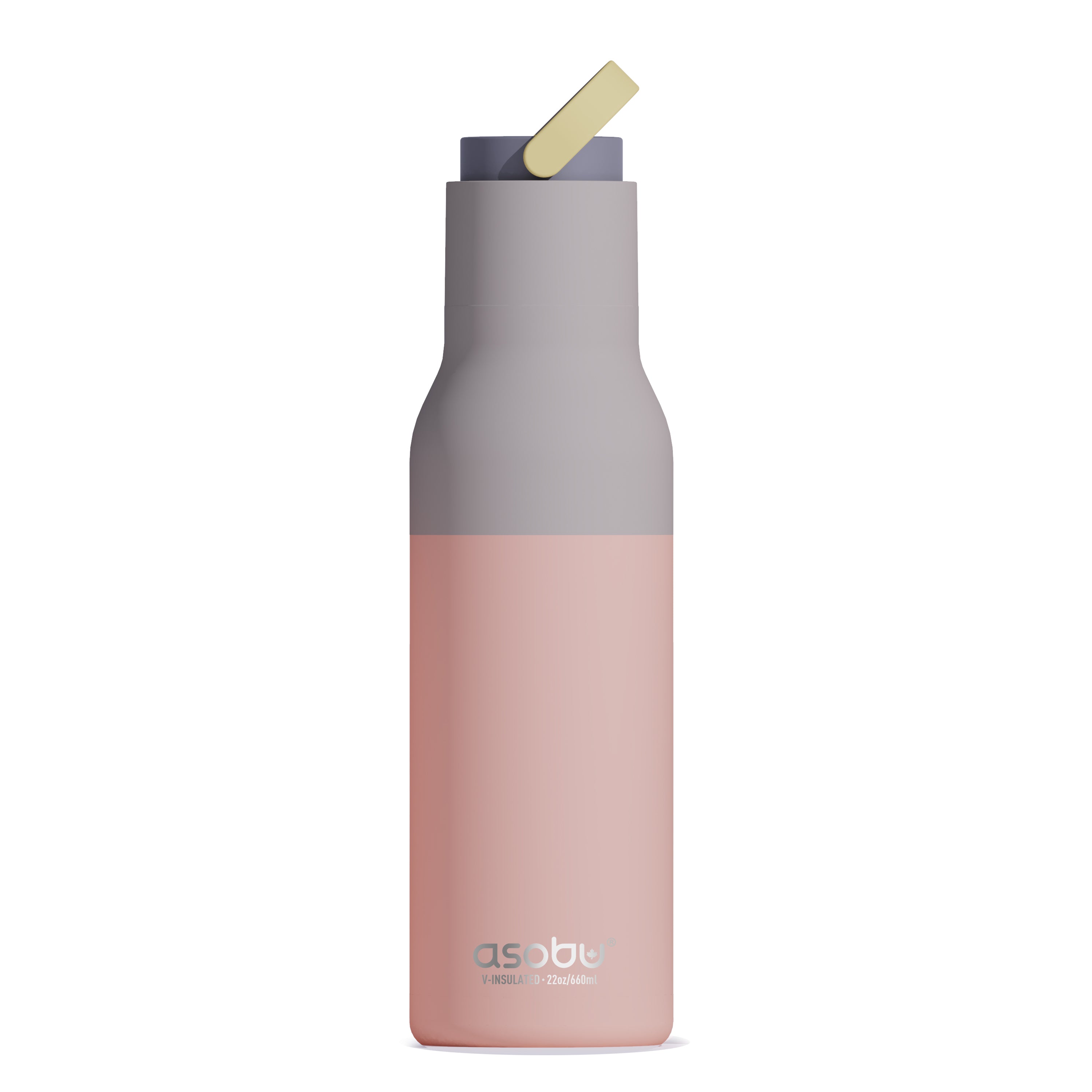 Butelka termiczna ze słomką Metro Asobu – pastel peach 600 ml