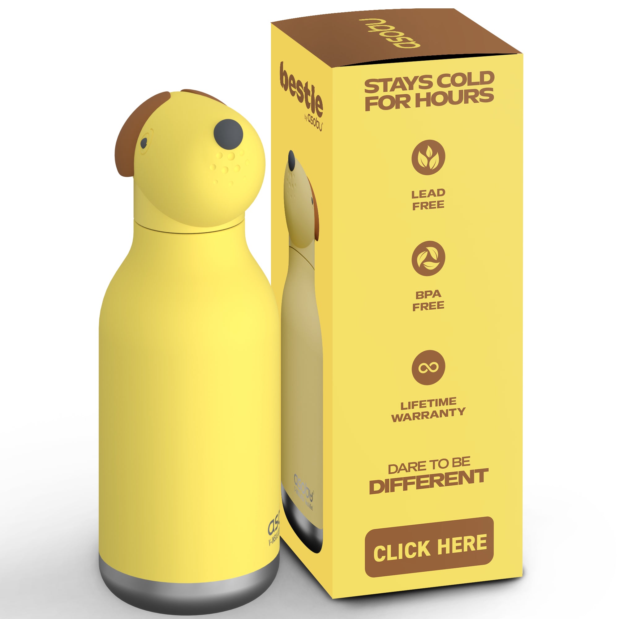 Butelka termiczna ze słomką Bestie Asobu – Pies 460 ml