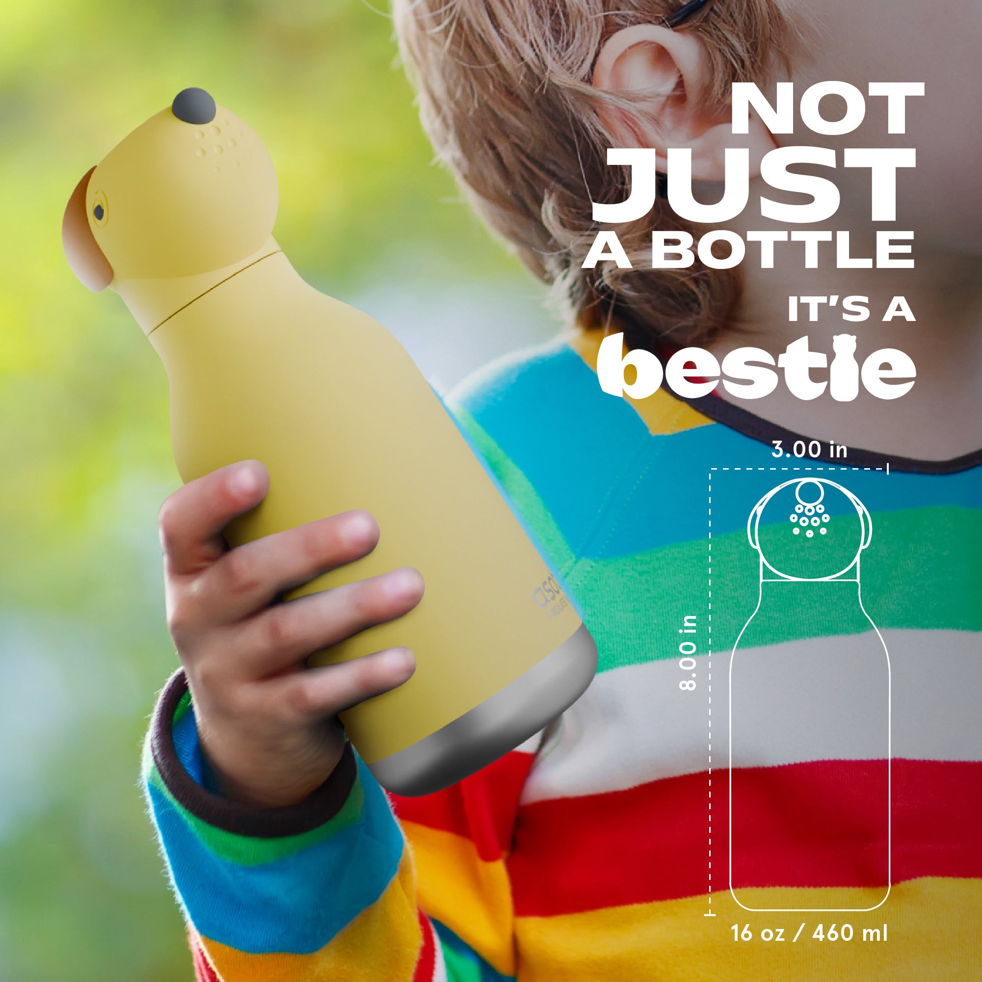 Butelka termiczna ze słomką Bestie Asobu – Pies 460 ml