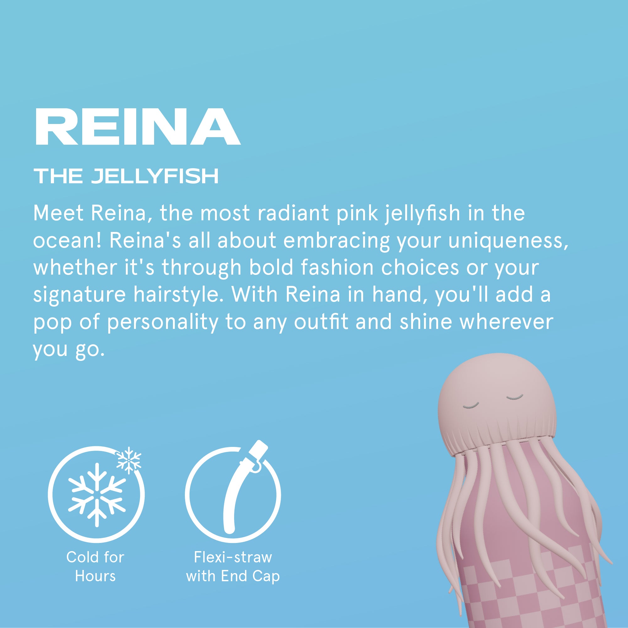 Butelka termiczna ze słomką Bestie Asobu – Meduza Różowa 460 ml