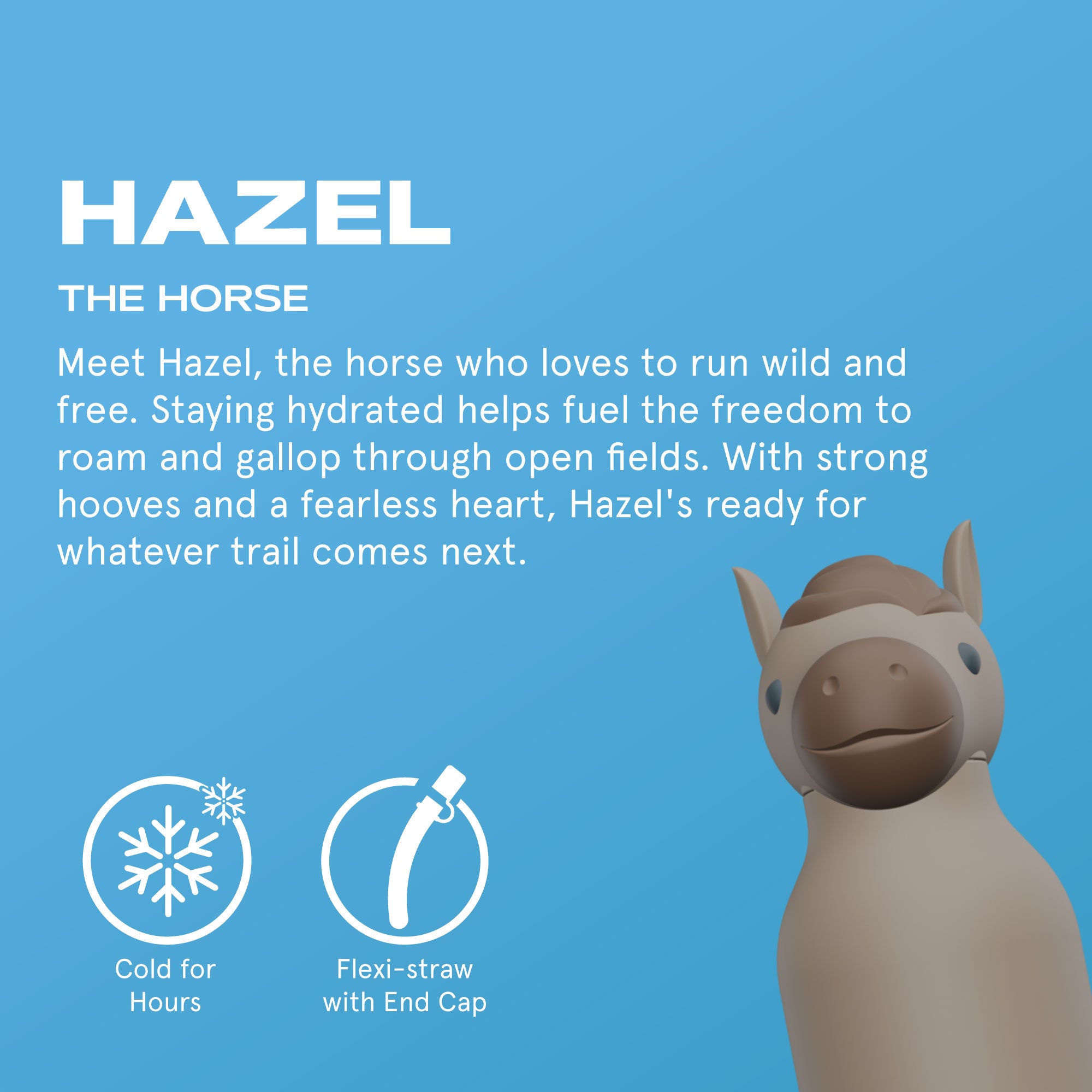 Butelka termiczna ze słomką Bestie Asobu – Koń 460 ml