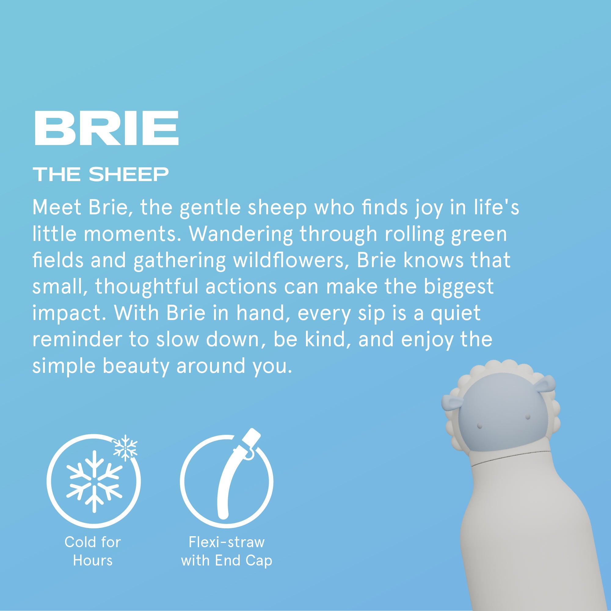 Butelka termiczna ze słomką Bestie Asobu – Owca 460 ml