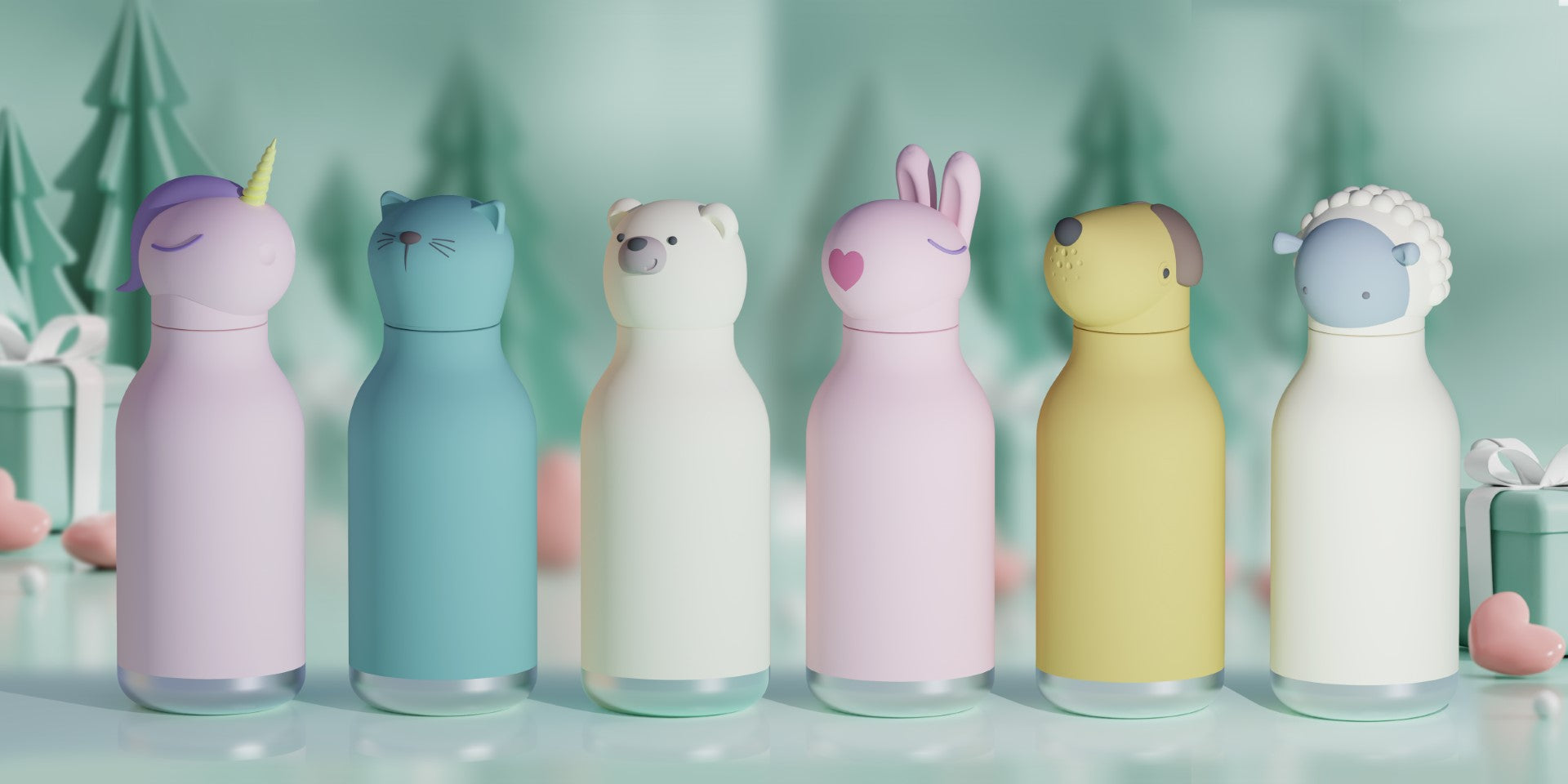 Butelka termiczna ze słomką Bestie Asobu – Owca 460 ml