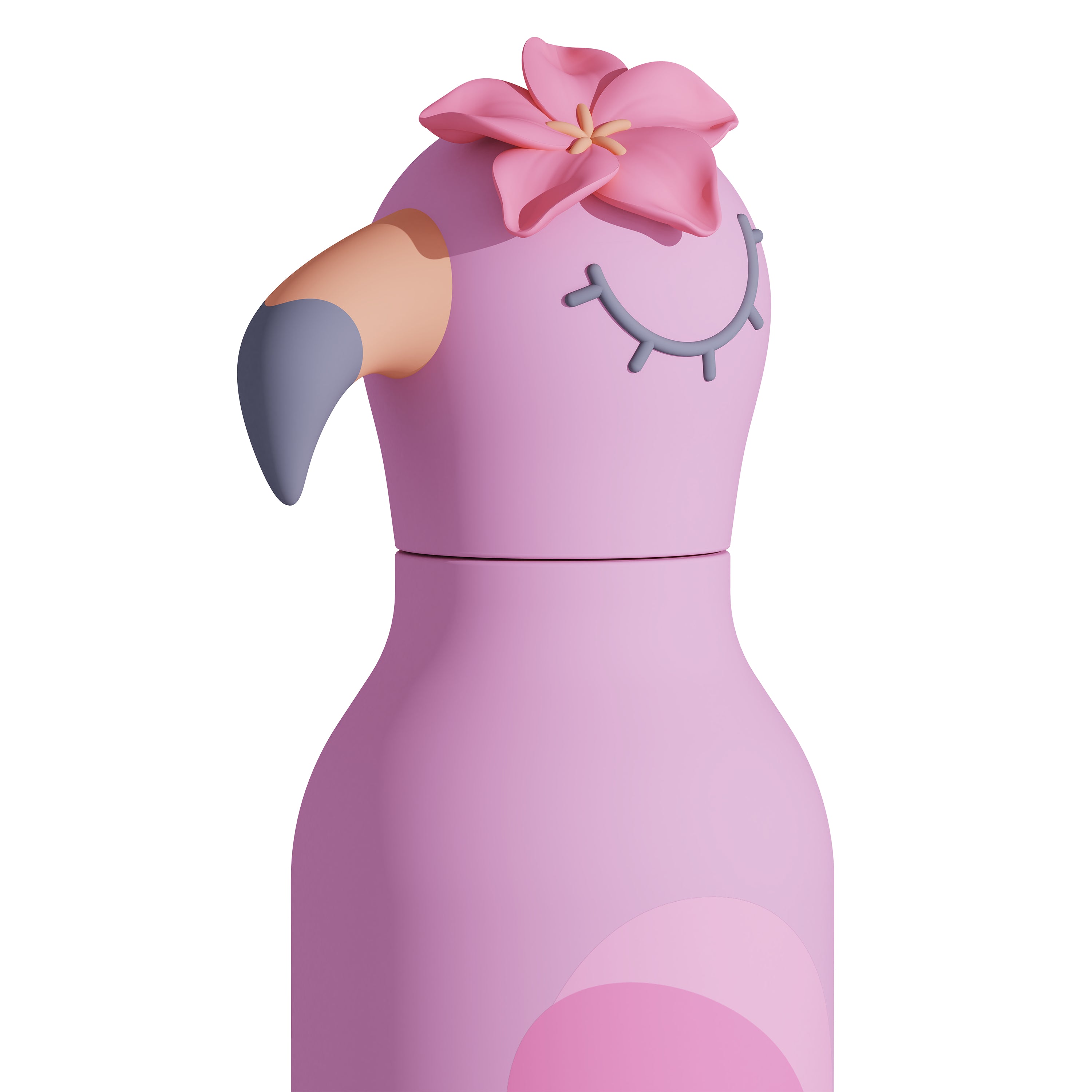Butelka termiczna ze słomką Bestie Asobu – Flaming 460 ml