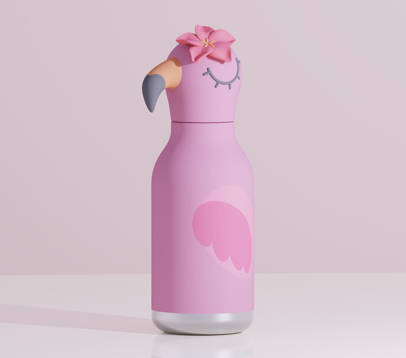 Butelka termiczna ze słomką Bestie Asobu – Flaming 460 ml