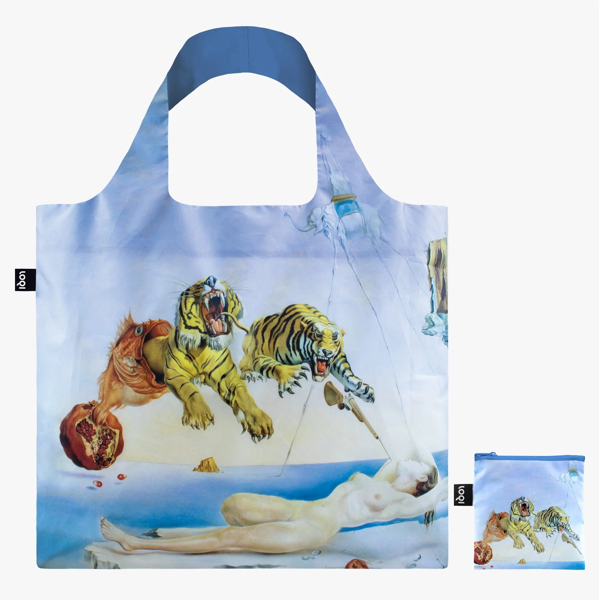 Torba podręczna Salvador Dali z nadrukiem surrealistycznego obrazu i uchwytami do przenoszenia