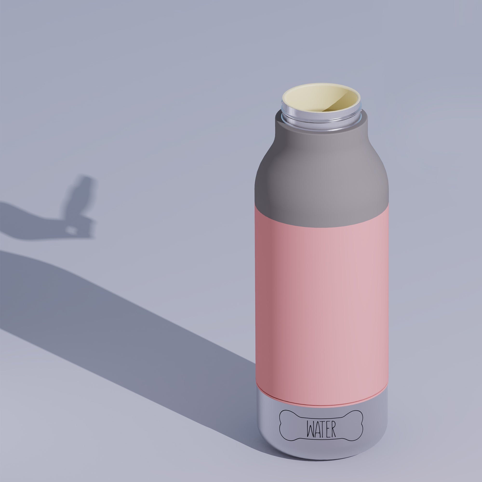 Butelka z miskami dla psa Buddy Asobu – pastel peach 1 l