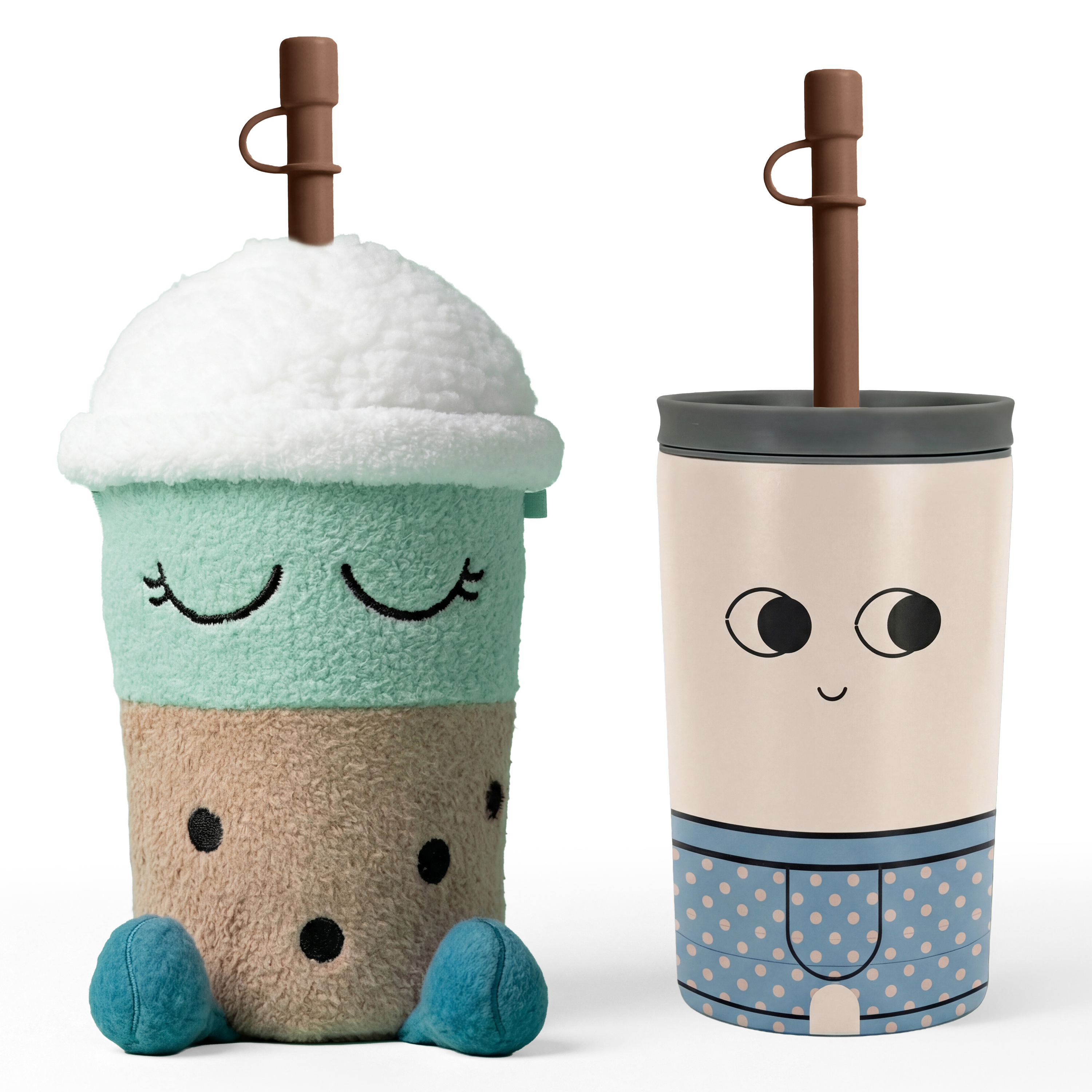Botella térmica en estuche de peluche Fuzzie Asobu - Beanie
