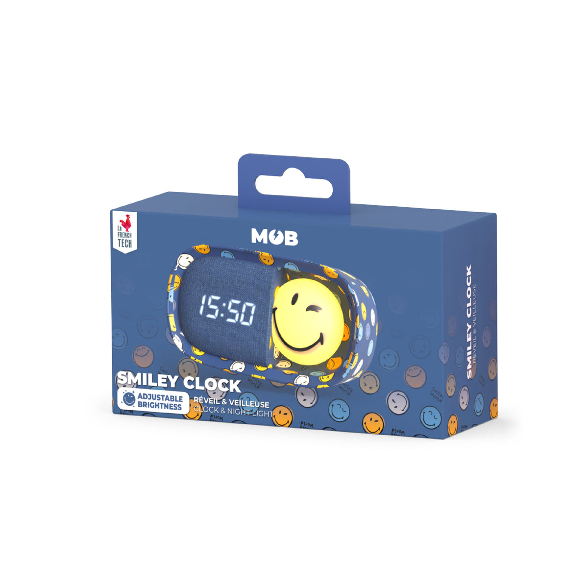 Alarm clock with lamp MOB Smiley World – blue