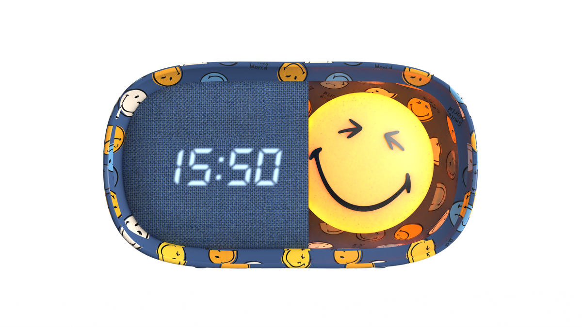 Alarm clock with lamp MOB Smiley World – blue