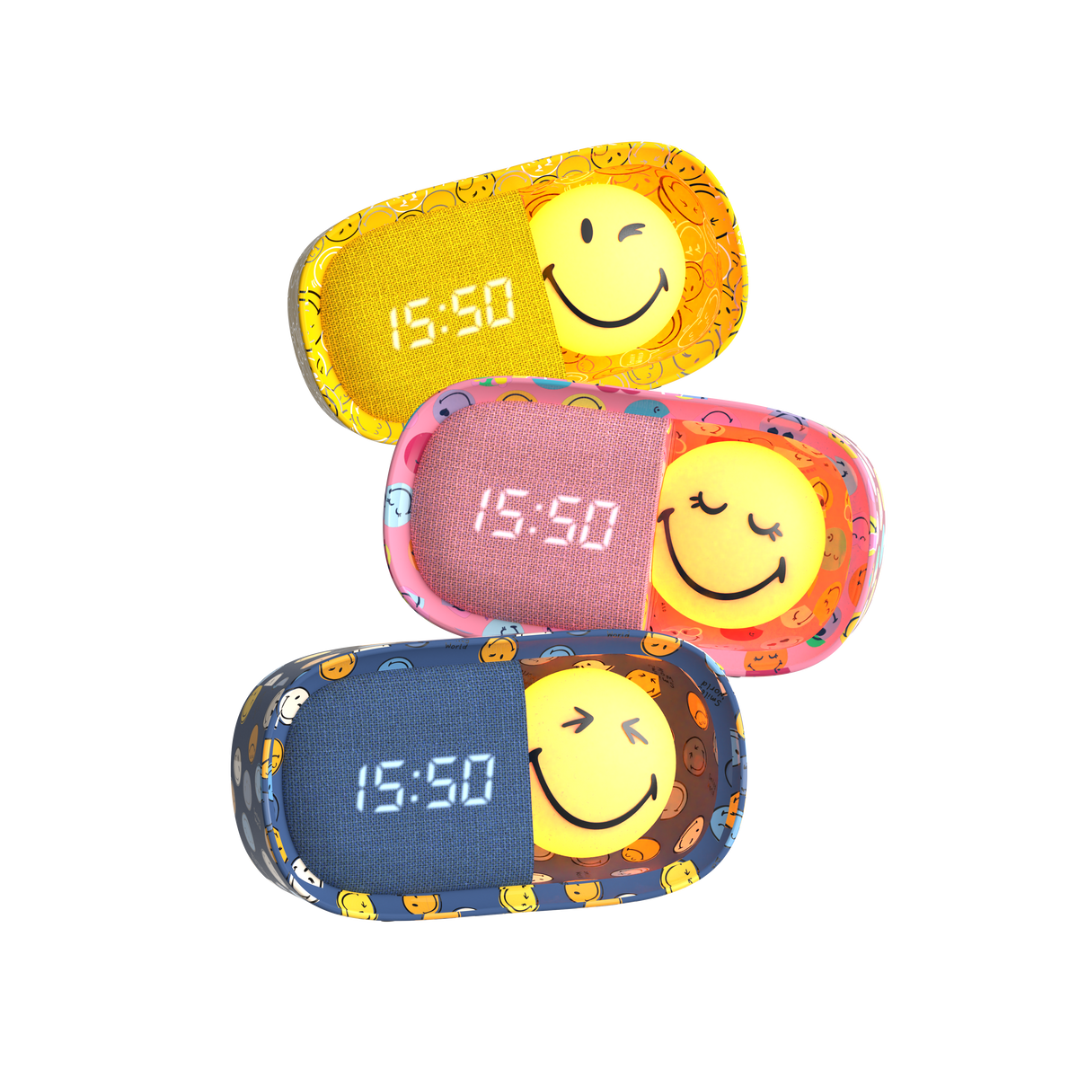 Alarm clock with lamp MOB Smiley World – blue