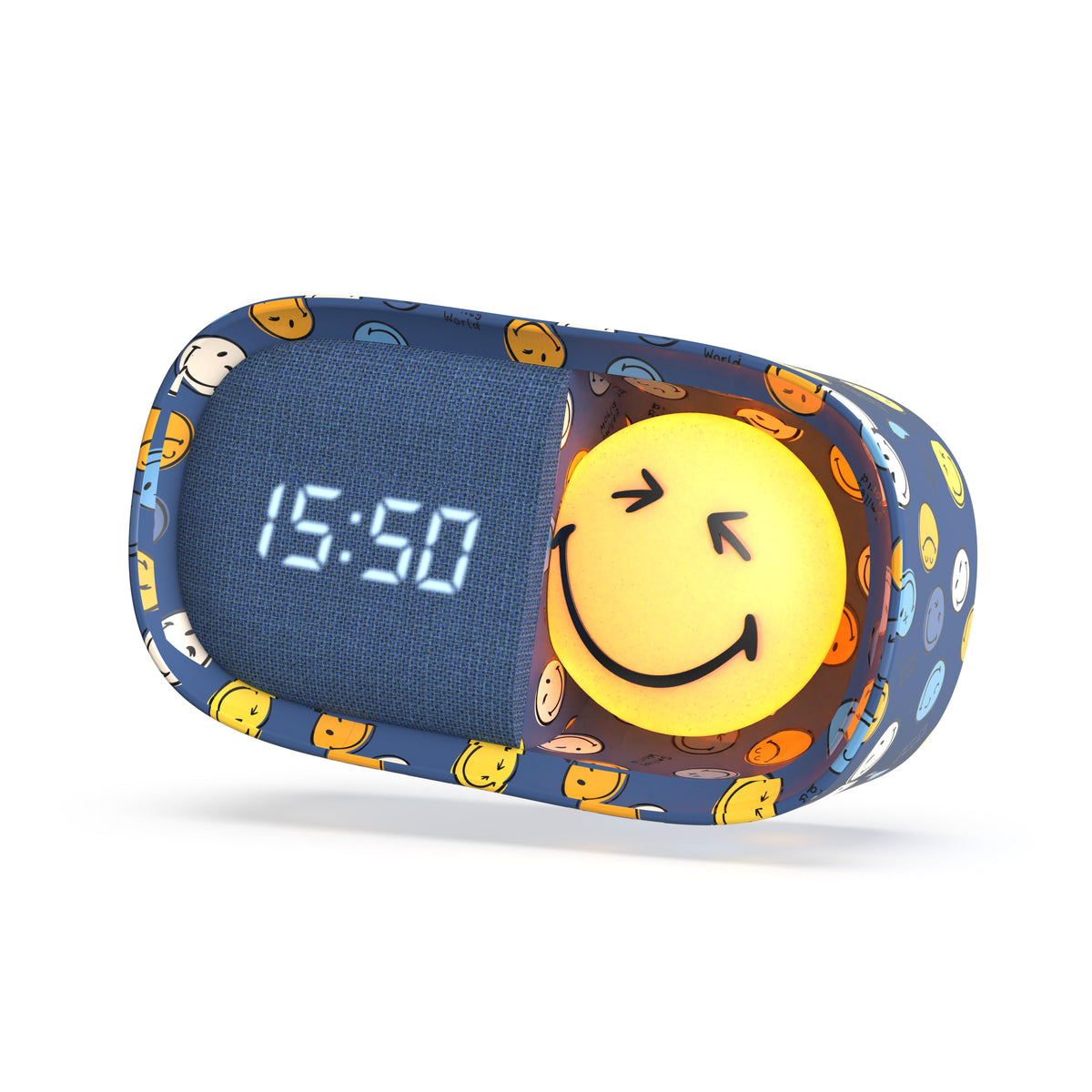 Alarm clock with lamp MOB Smiley World – blue