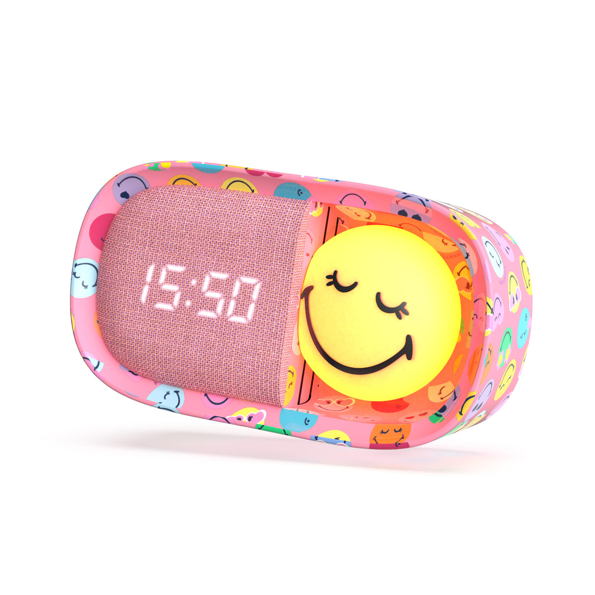 Alarm clock with lamp MOB Smiley World – pink