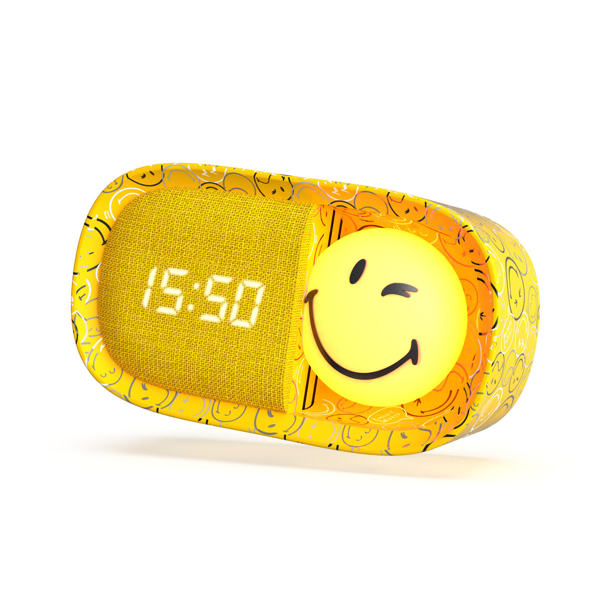 MOB Smiley World alarm clock – yellow