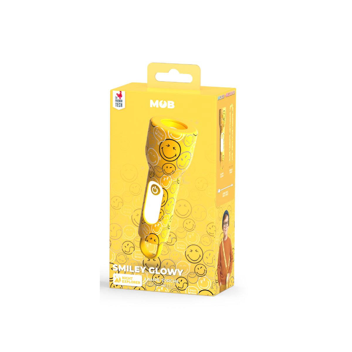 Children's flashlight Glowy MOB Smiley World – yellow