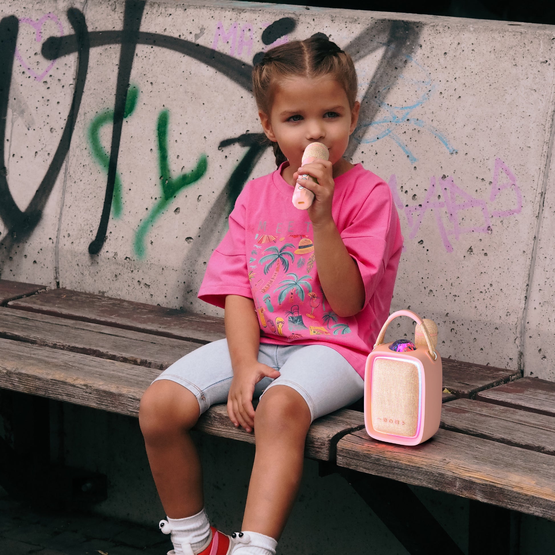 Zestaw karaoke MOB (2 mikrofony) – niebieski