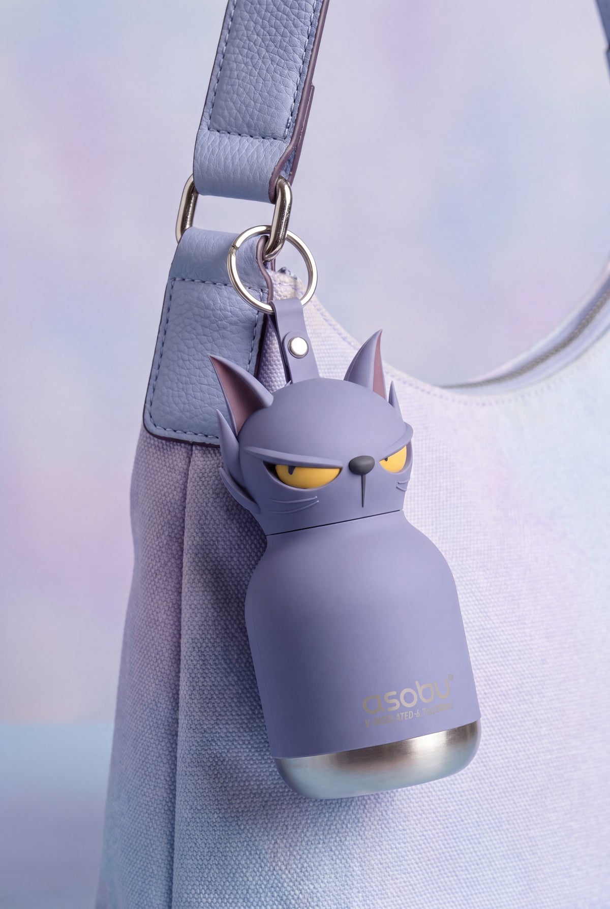 Thermal bottle with straw Mini Spookie Asobu – Phantom Cat 200 ml