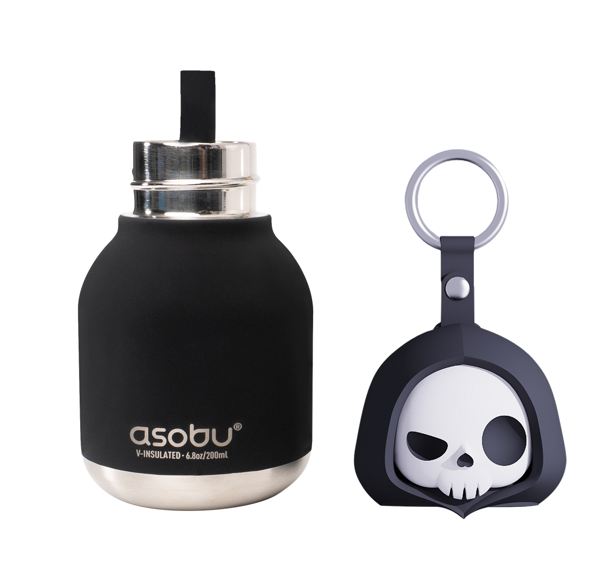 Thermal bottle with straw Mini Spookie Asobu – Skeleton 200 ml