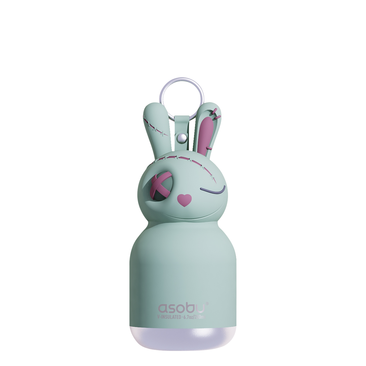 Mini Spookie Asobu – Undead Bunny 200 ml thermal bottle with straw