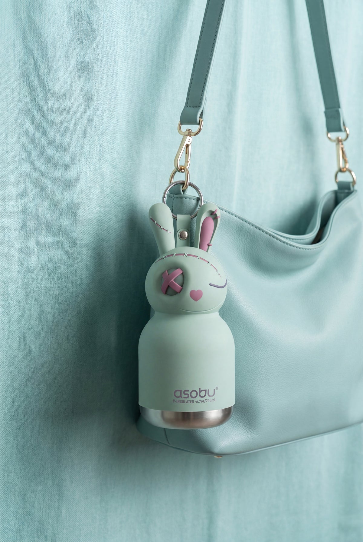 Mini Spookie Asobu – Undead Bunny 200 ml thermal bottle with straw