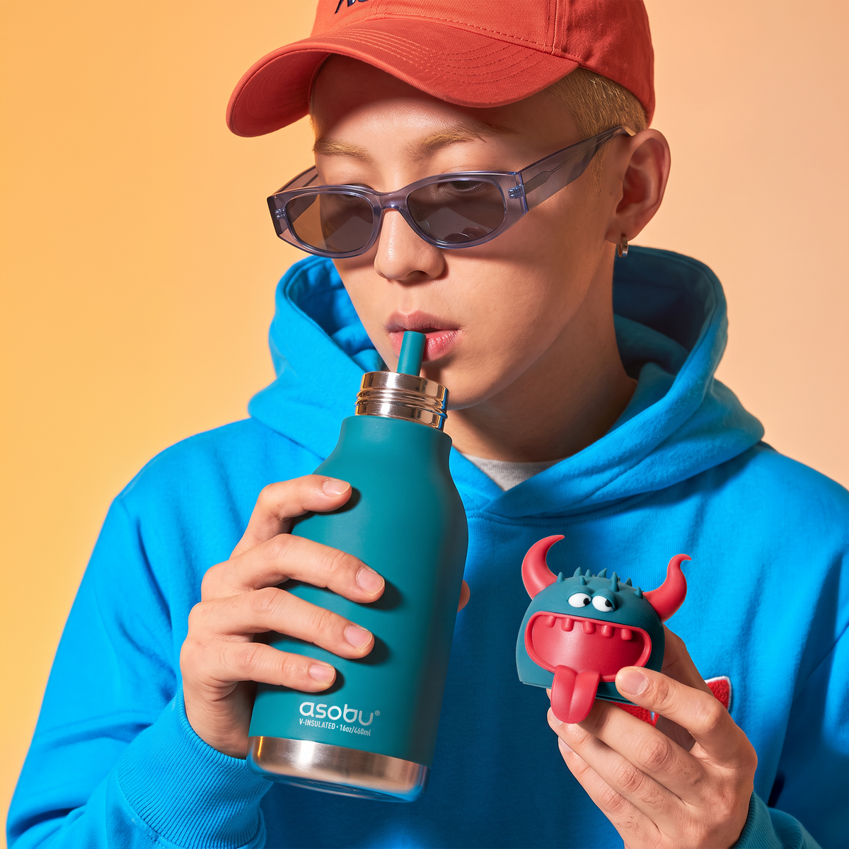 Spookie Asobu Thermal Bottle with Straw – Beast 460 ml