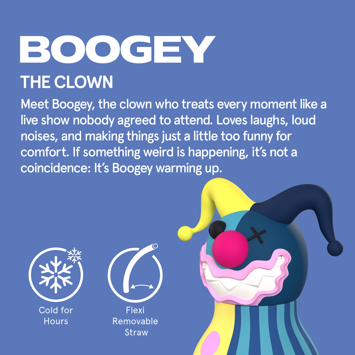 Thermal bottle with straw Spookie Asobu – Clown 460 ml