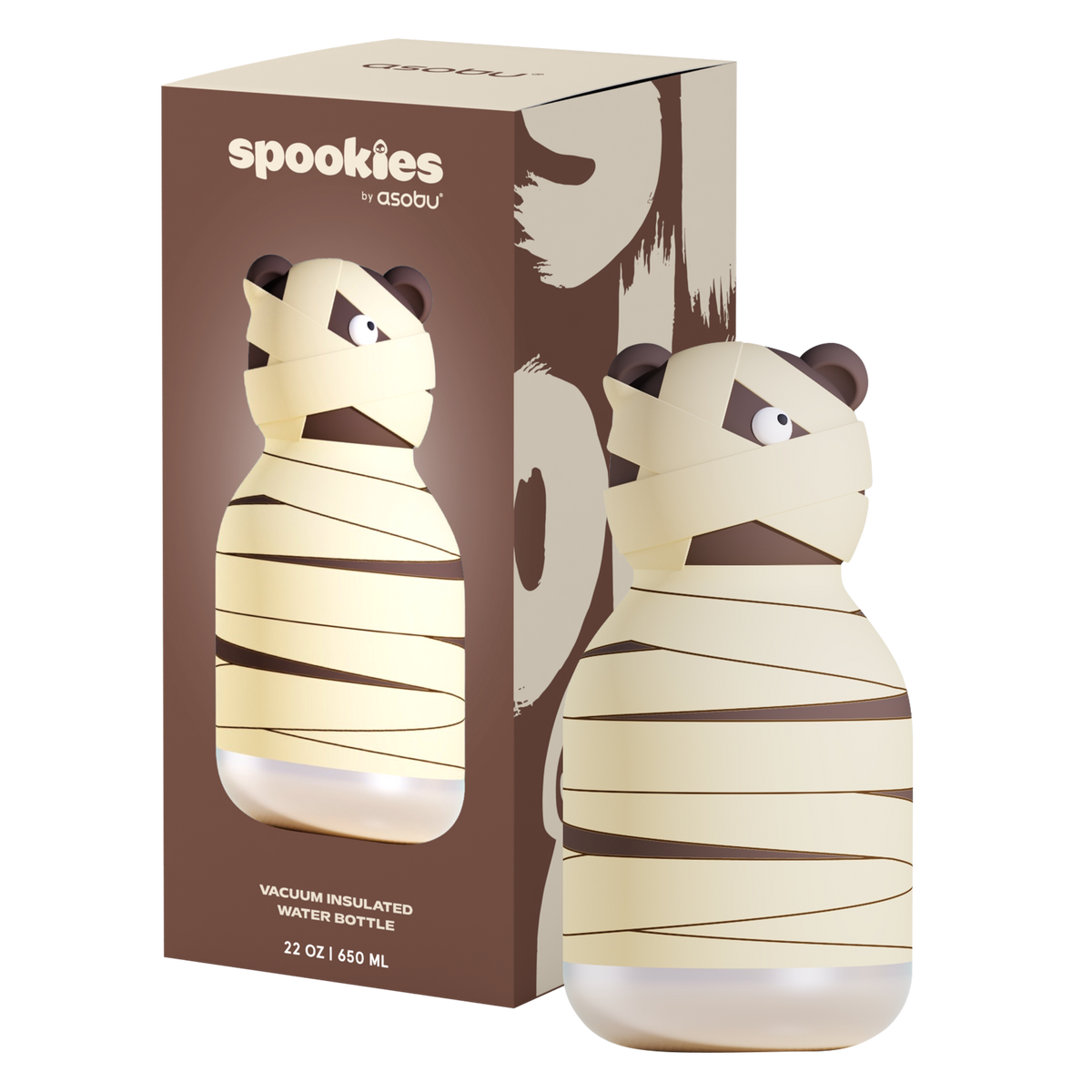 Thermal bottle with straw Maxi Spookie Asobu – Mummified Bear 660 ml