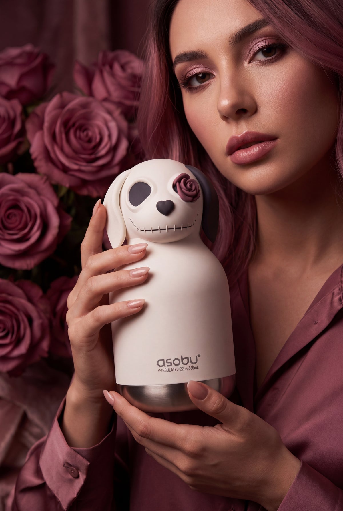 Thermal bottle with straw Maxi Spookie Asobu – Undead Dog 660 ml