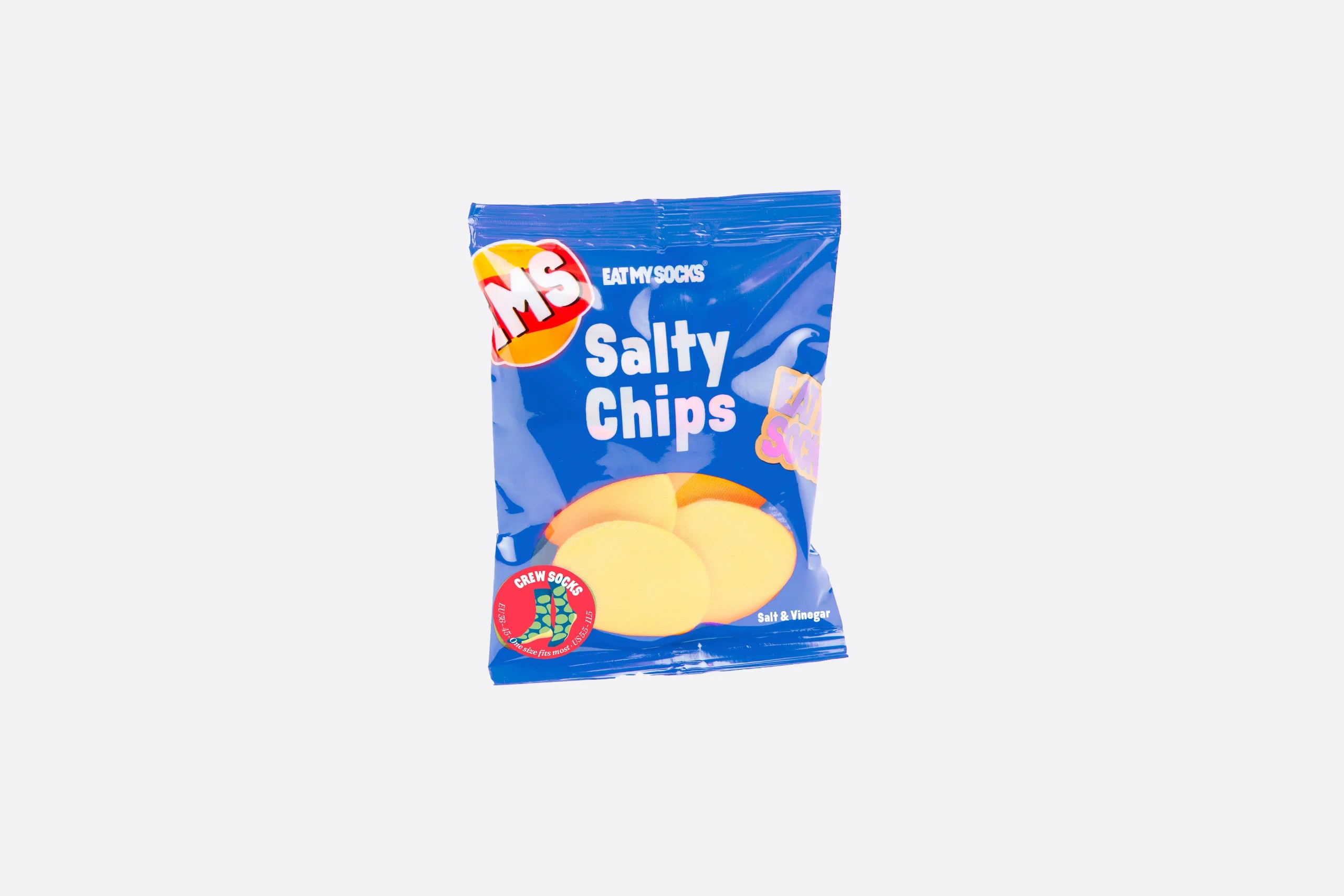 Skarpetki EMS w opakowaniu przypominającym chipsy z napisem skarpetki chipsy prezent