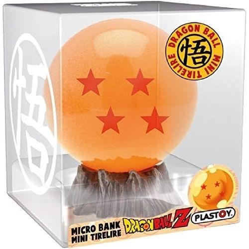 Skarbonka Dragon Ball w kształcie pomarańczowej kuli z czterema czerwonymi gwiazdkami od Plastoy
