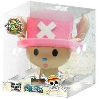 Skarbonka One Piece Chopper z różowym kapeluszem w przezroczystym opakowaniu od Plastoy