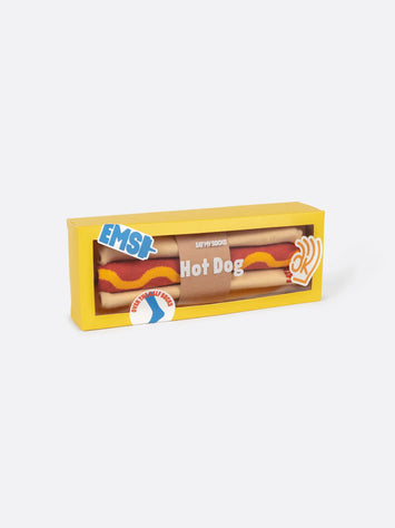 Kolorowe skarpetki hot dog w opakowaniu prezentowym firmy WABOBA AB