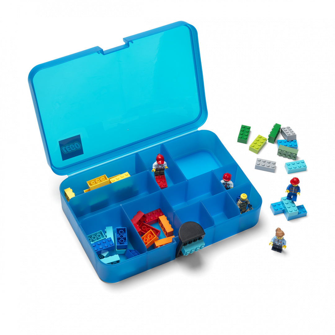 Niebieski sorter LEGO Classic niebieski z przegródkami na klocki i figurki LEGO