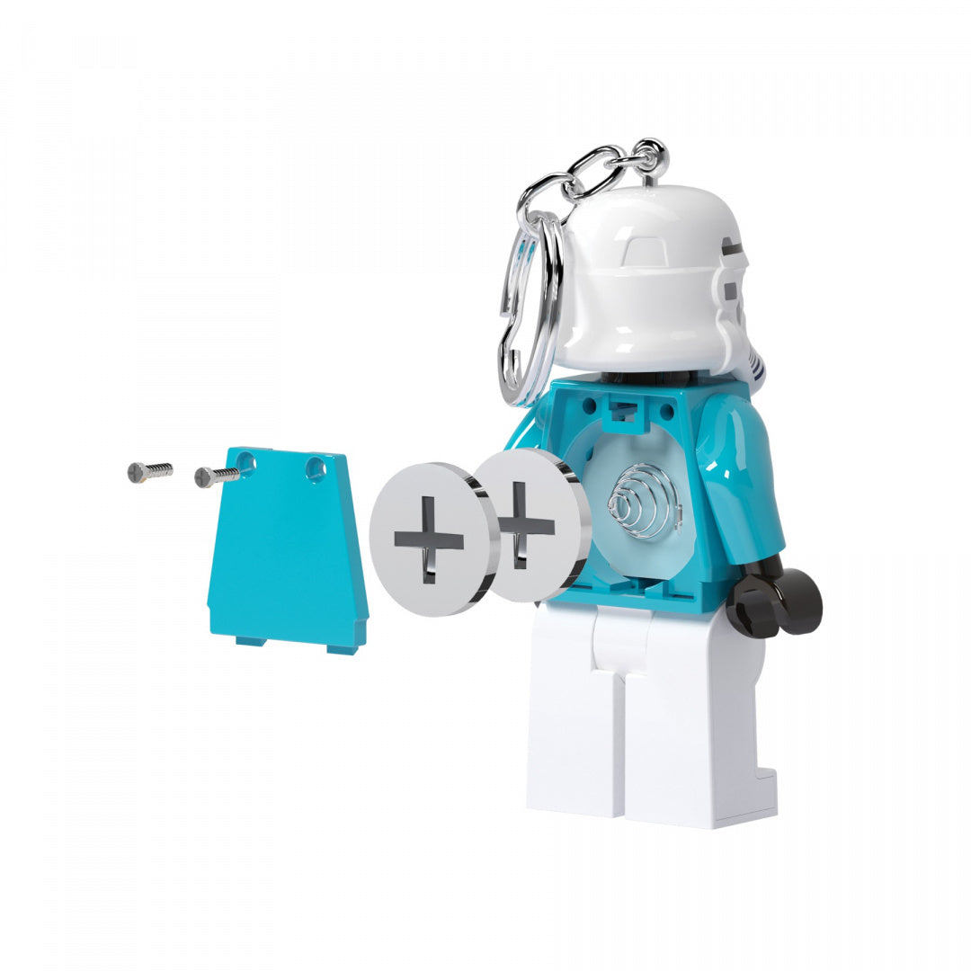 Świąteczny brelok LEGO Star Wars z figurką stormtroopera w turkusowo-białym stroju od MOB