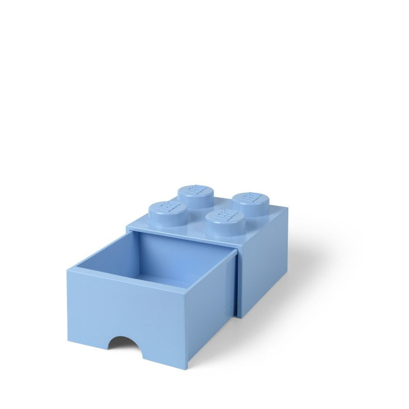 Szuflada LEGO Brick 4 jasnoniebieska w kształcie klocka do przechowywania drobiazgów