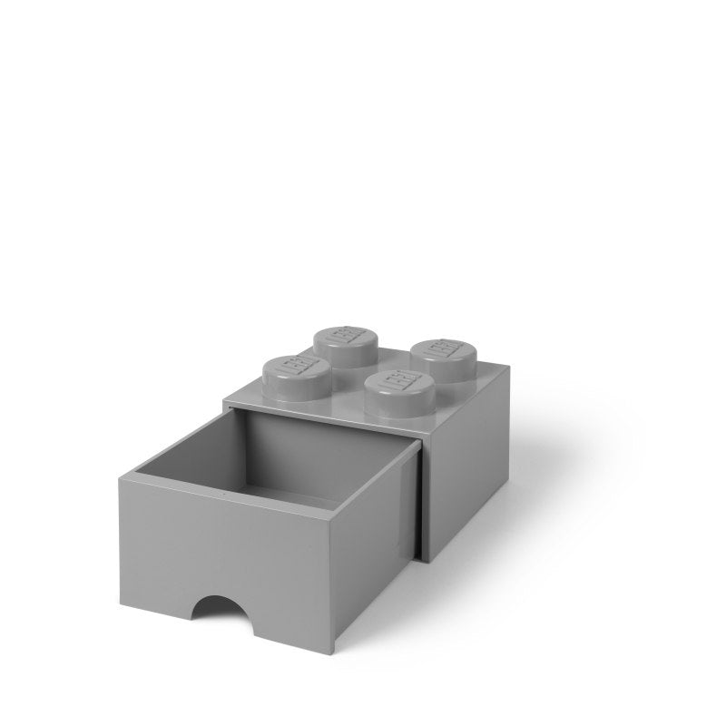 Szuflada LEGO Brick 4 szara w kształcie klocka LEGO z wysuwaną komorą