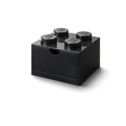 Czarna szufladka LEGO na biurko z czterema wypustkami w kształcie klocków LEGO do przechowywania