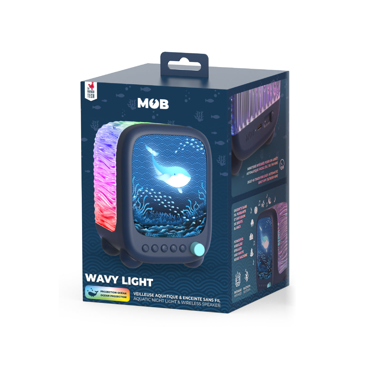 Projection lamp and speaker Wavy Light MOB – deep sea