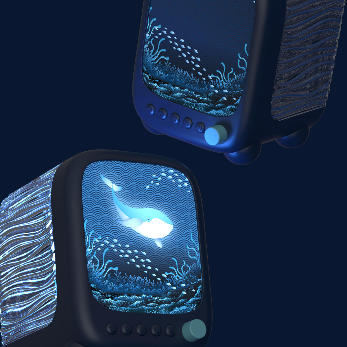 Projection lamp and speaker Wavy Light MOB – deep sea
