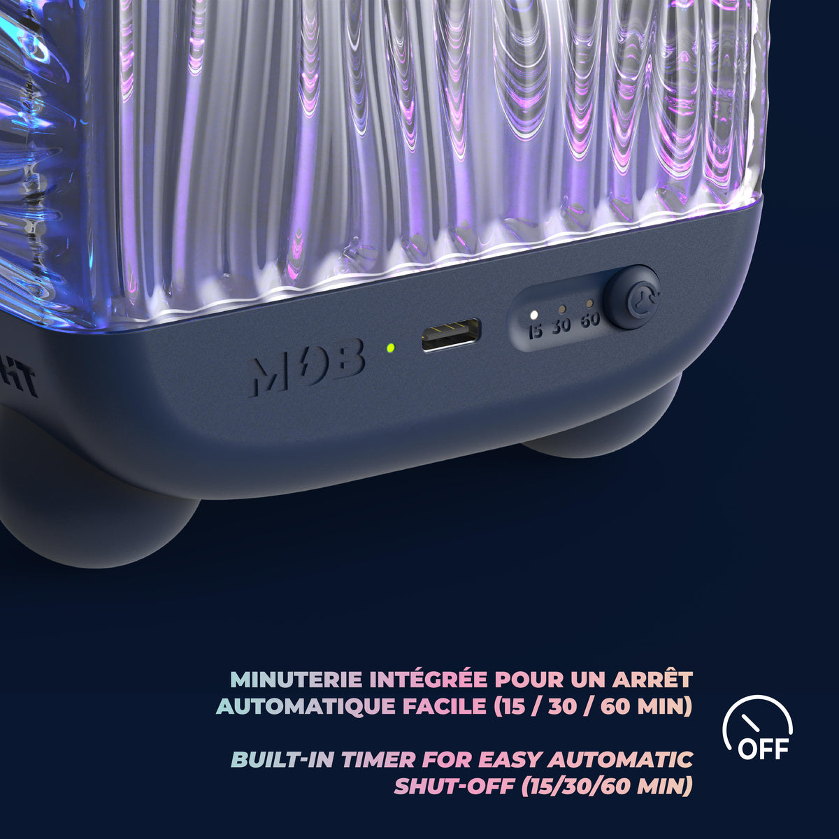 Projection lamp and speaker Wavy Light MOB – deep sea